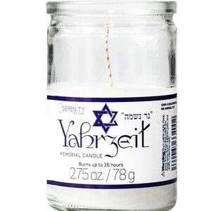 Serenity White Memorial Candle Set of 6  New Yahrzeit Candle